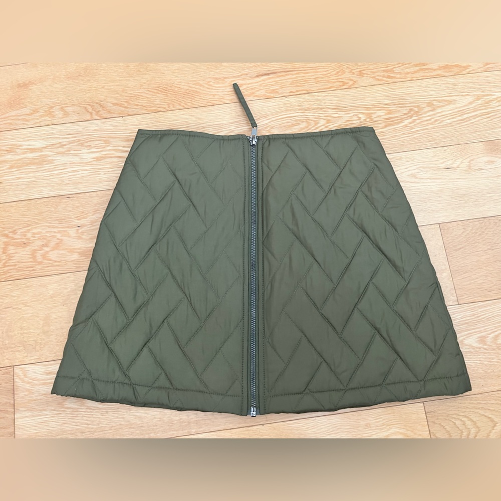 Steve Madden Olive Quilted Mini Skirt